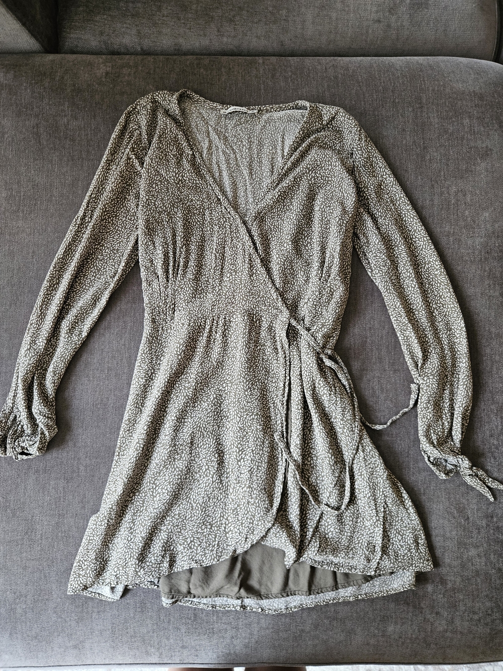 Abercrombie & Fitch Green Printed Wrap Dress